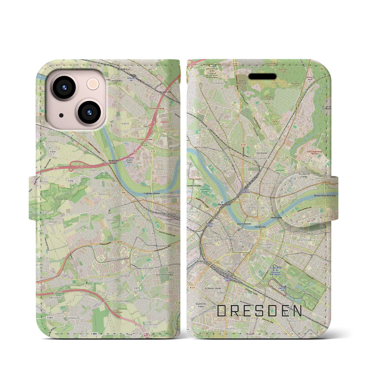 【ドレスデン(ドイツ)】地図柄iPhoneケース(手帳タイプ)