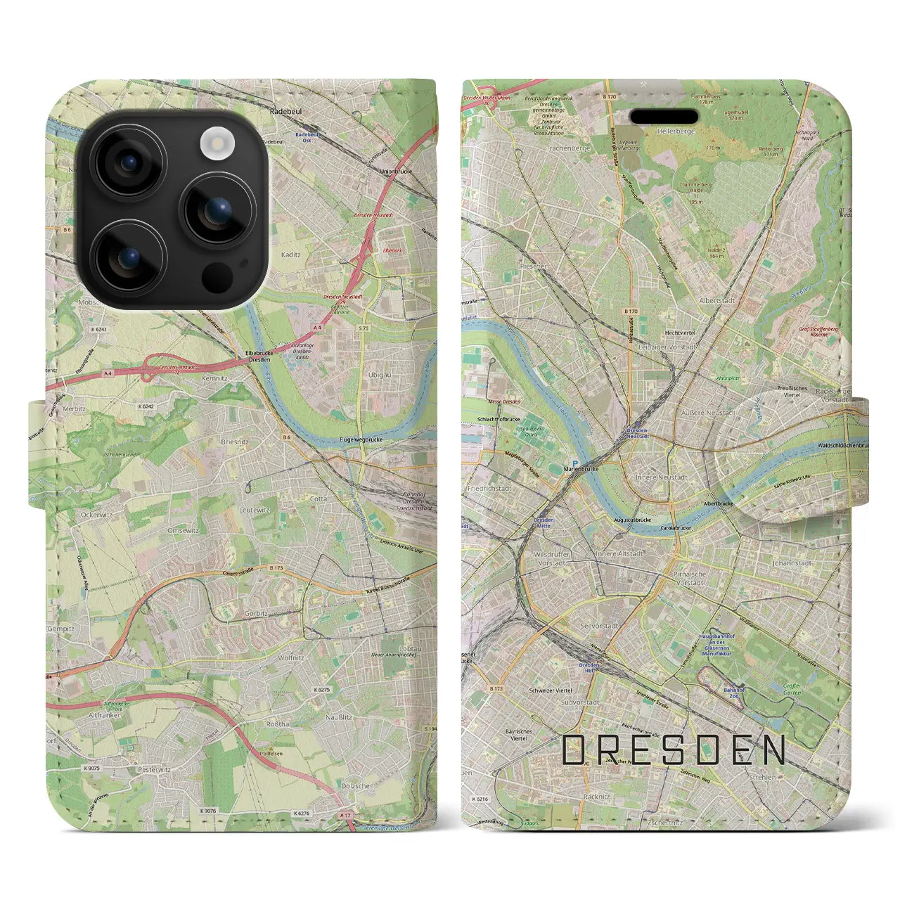 【ドレスデン(ドイツ)】地図柄iPhoneケース(手帳タイプ)