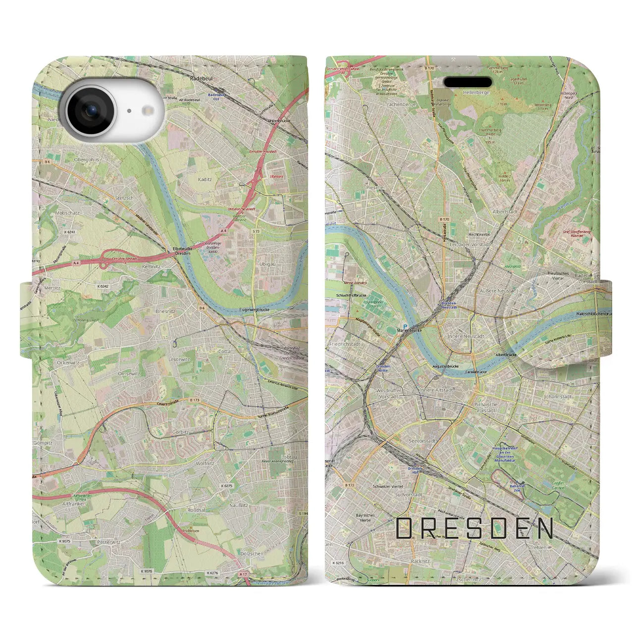 【ドレスデン(ドイツ)】地図柄iPhoneケース(手帳タイプ)
