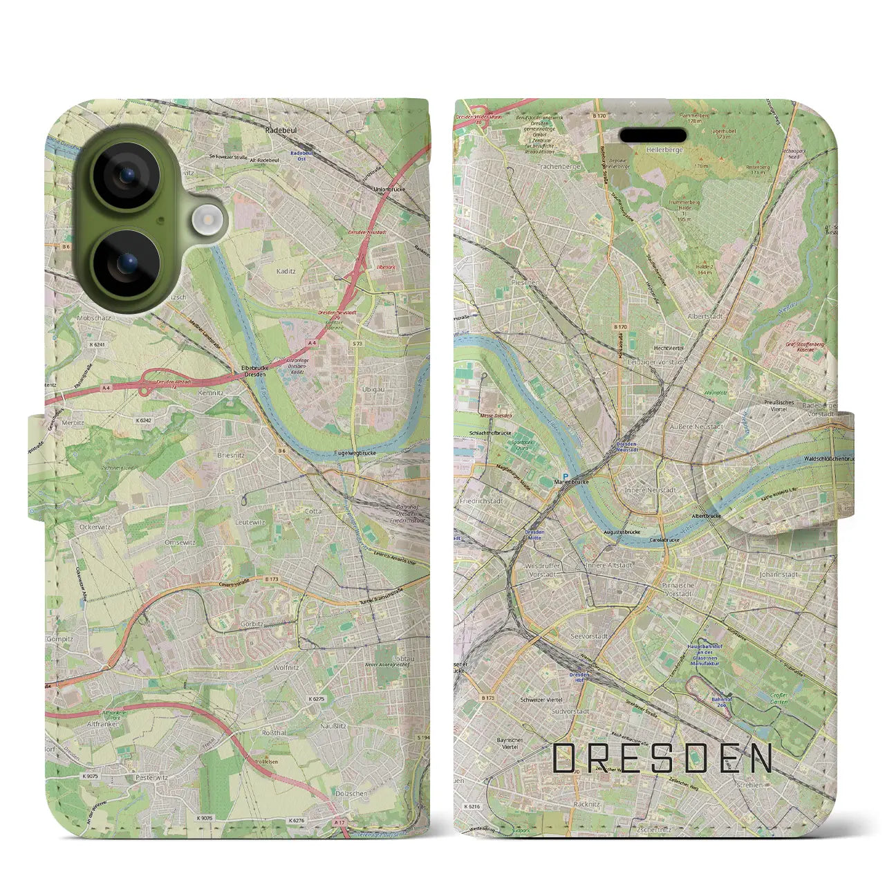 【ドレスデン(ドイツ)】地図柄iPhoneケース(手帳タイプ)