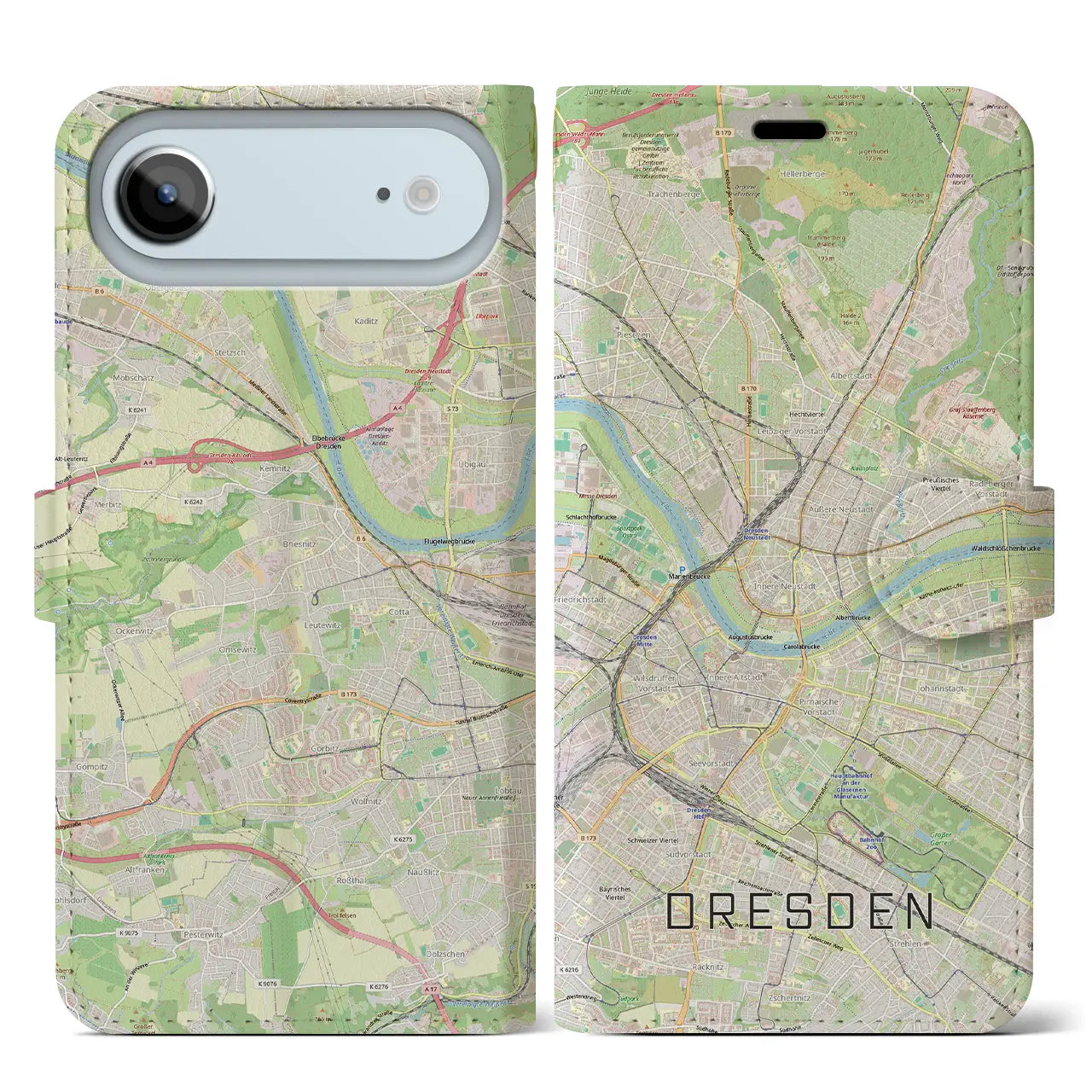 【ドレスデン(ドイツ)】地図柄iPhoneケース(手帳タイプ)