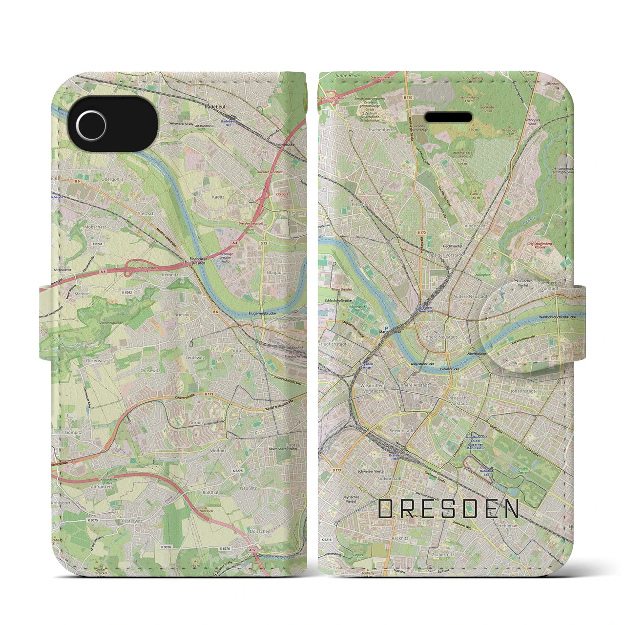 【ドレスデン(ドイツ)】地図柄iPhoneケース(手帳タイプ)