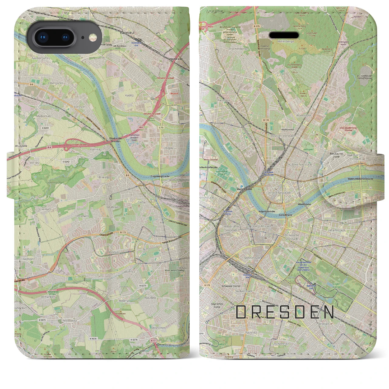 【ドレスデン(ドイツ)】地図柄iPhoneケース(手帳タイプ)