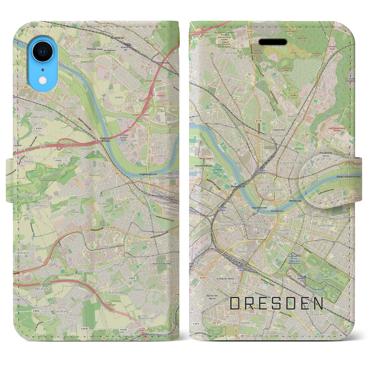 【ドレスデン(ドイツ)】地図柄iPhoneケース(手帳タイプ)