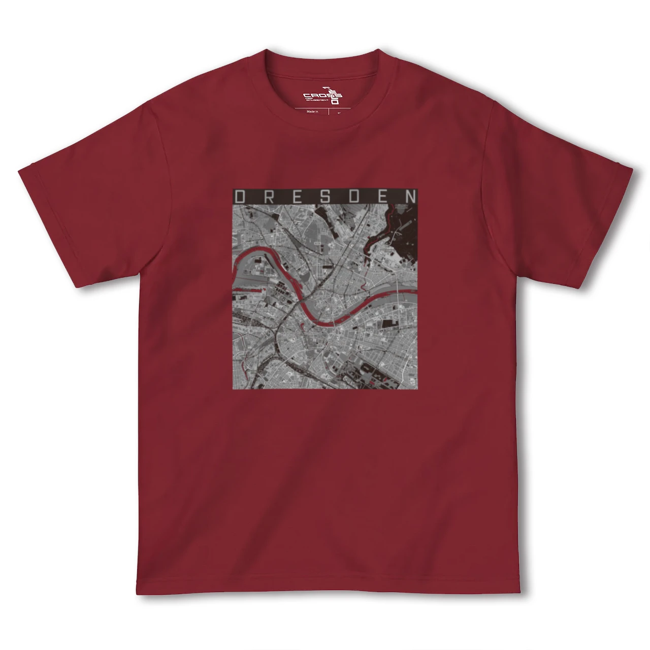 【ドレスデン(ドイツ)】地図柄ヘビーウェイトTシャツ
