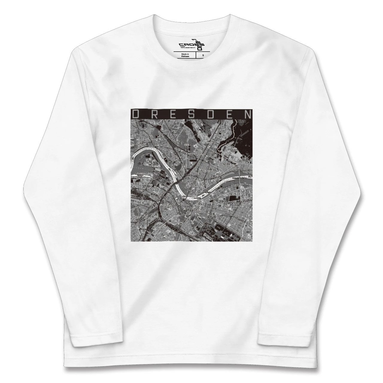 【ドレスデン(ドイツ)】地図柄ロングスリーブTシャツ