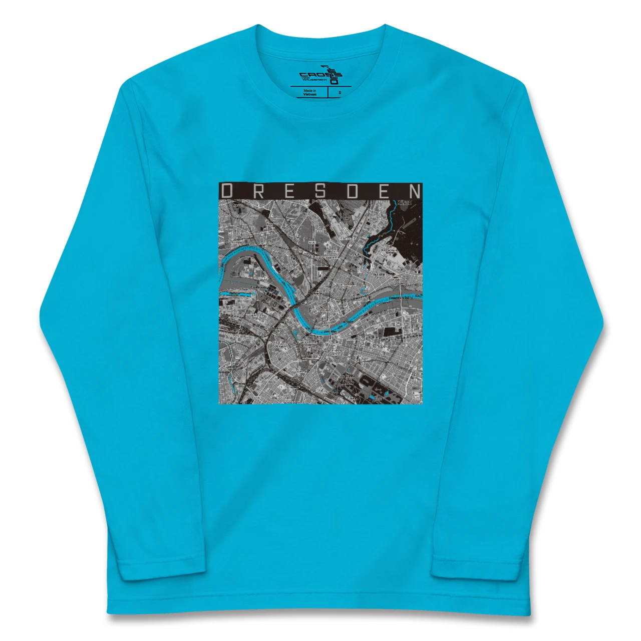 【ドレスデン(ドイツ)】地図柄ロングスリーブTシャツ
