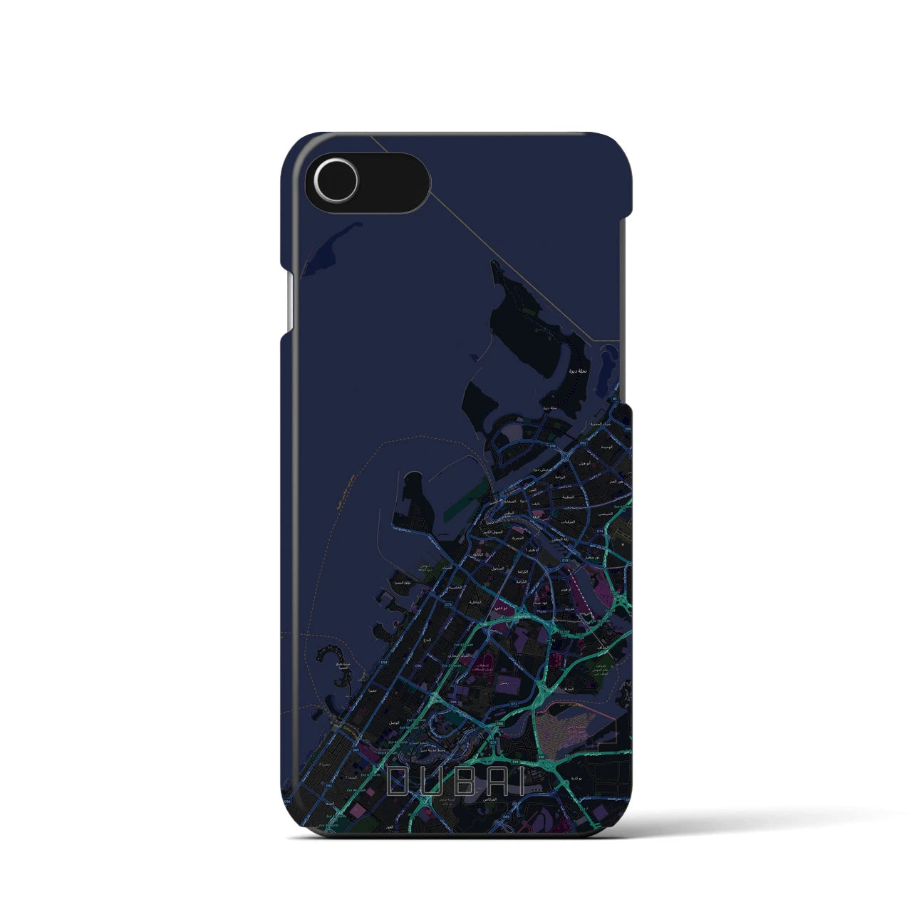 【ドバイ(アラブ首長国連邦)】地図柄iPhoneケース(バックカバータイプ)