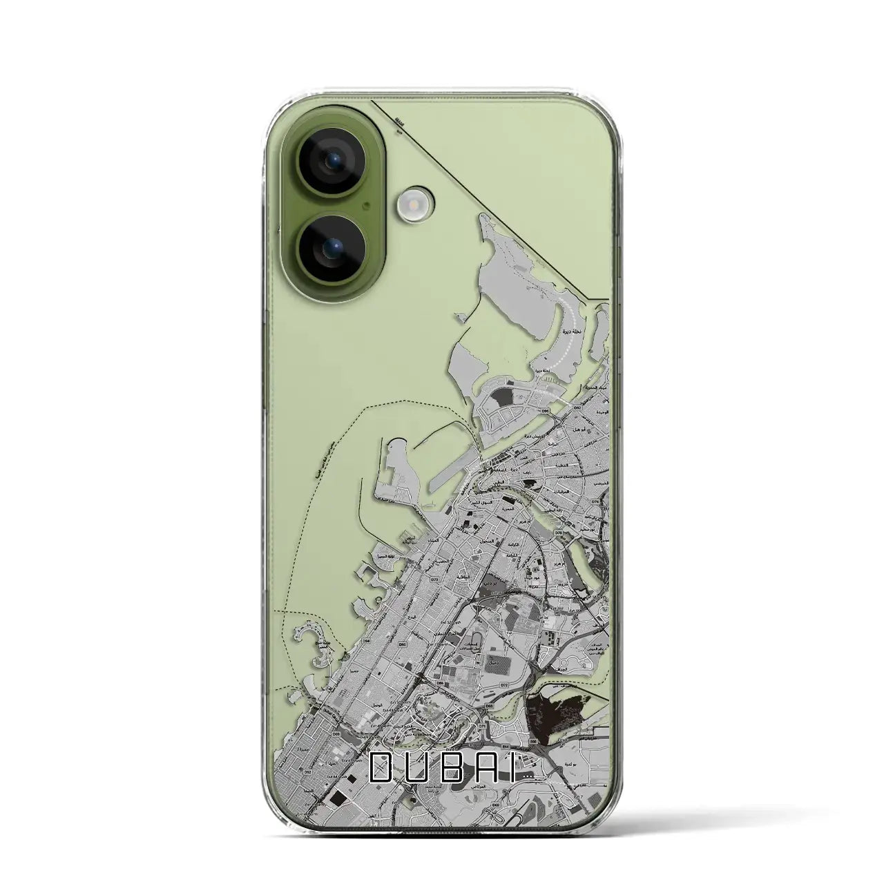 【ドバイ(アラブ首長国連邦)】地図柄iPhoneケース(クリアタイプ)モノトーン・iPhone 17 Pro Max 用