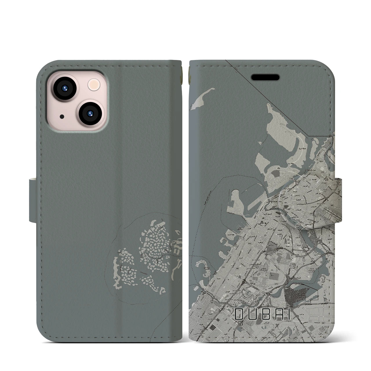 【ドバイ(アラブ首長国連邦)】地図柄iPhoneケース(手帳タイプ)