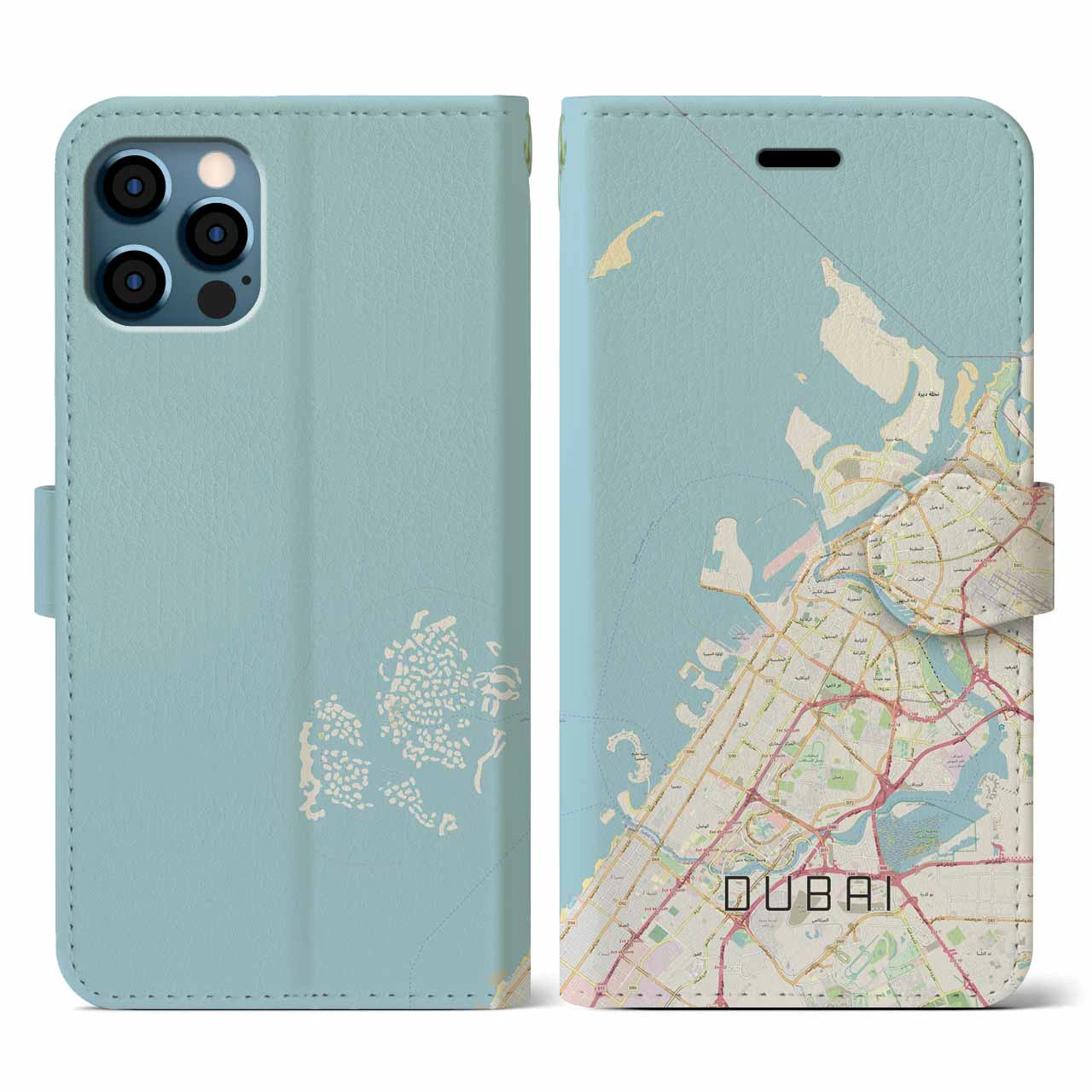 【ドバイ(アラブ首長国連邦)】地図柄iPhoneケース(手帳タイプ)