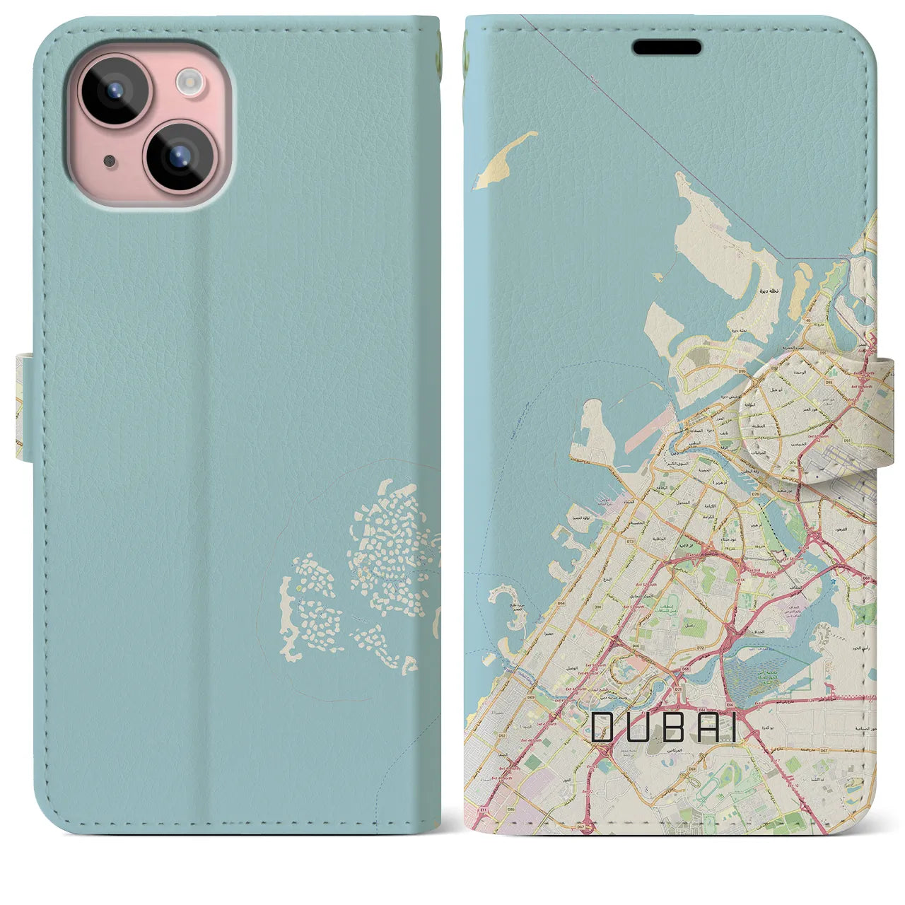 【ドバイ(アラブ首長国連邦)】地図柄iPhoneケース(手帳タイプ)