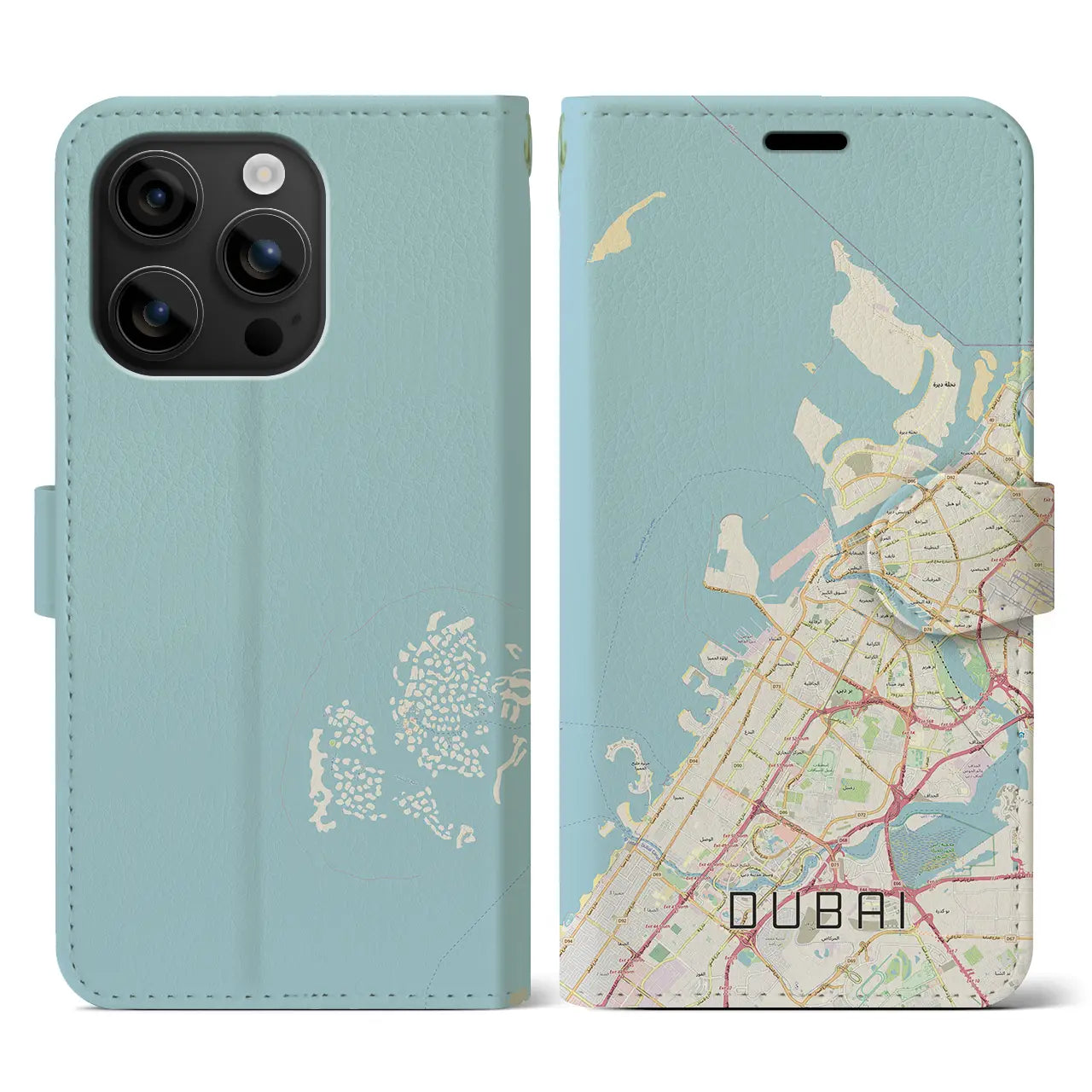 【ドバイ(アラブ首長国連邦)】地図柄iPhoneケース(手帳タイプ)ナチュラル・iPhone 16 用