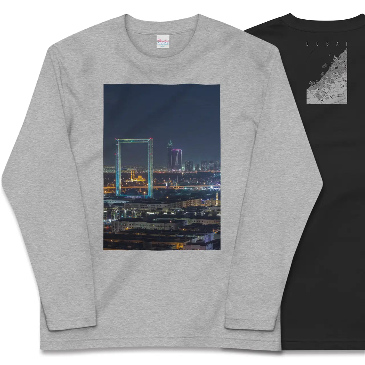 【ドバイ(アラブ首長国連邦)】Map World ロングスリーブTシャツ