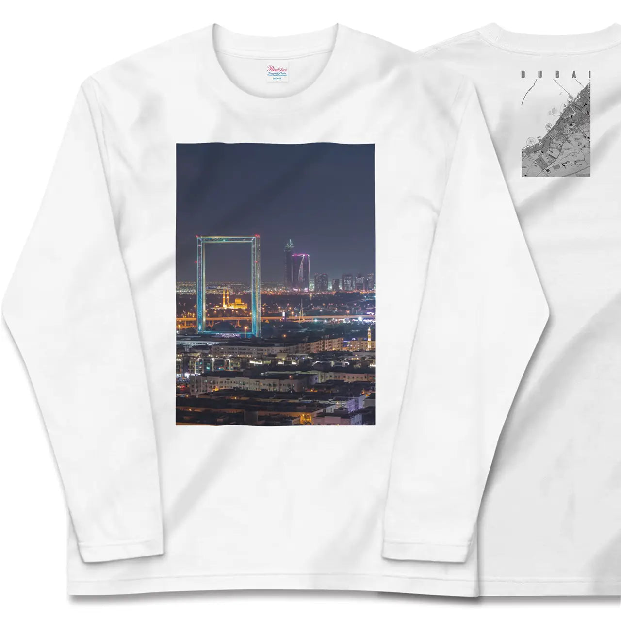 【ドバイ(アラブ首長国連邦)】Map World ロングスリーブTシャツ
