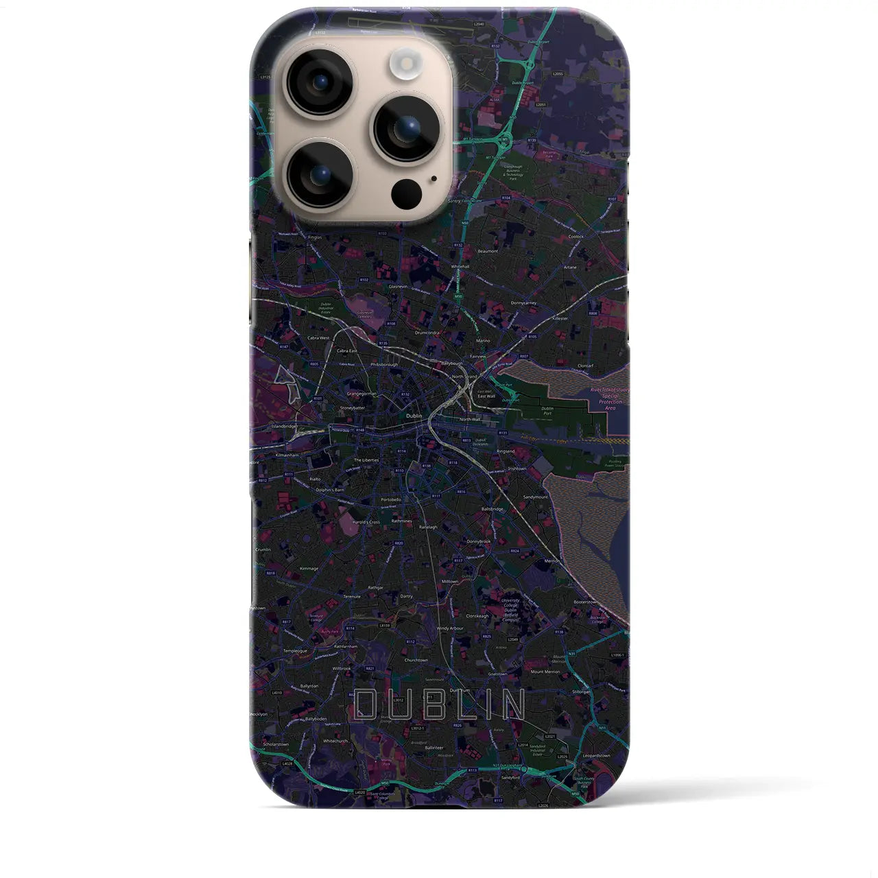 【ダブリン(アイルランド)】地図柄iPhoneケース(バックカバータイプ)