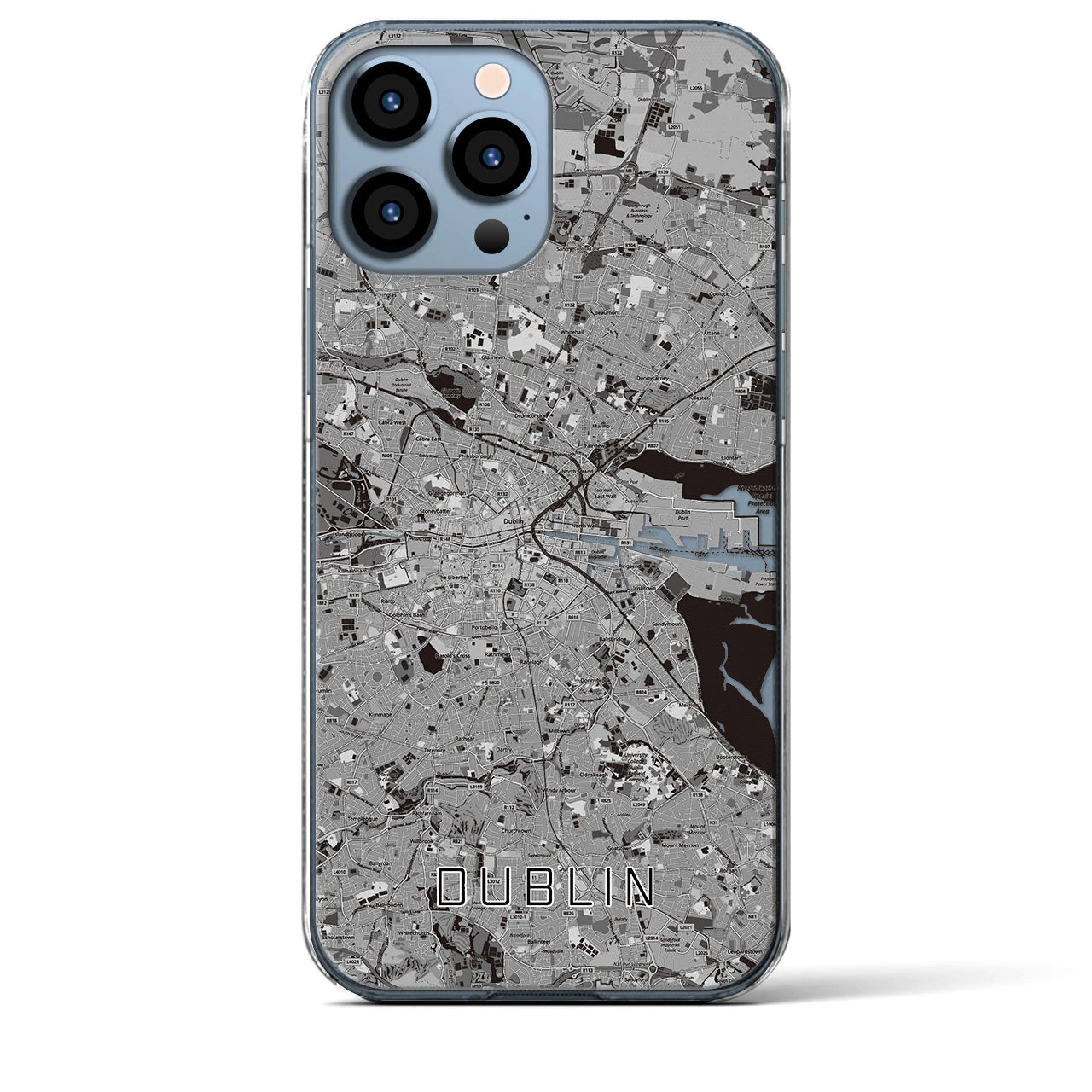 【ダブリン(アイルランド)】地図柄iPhoneケース(クリアタイプ)
