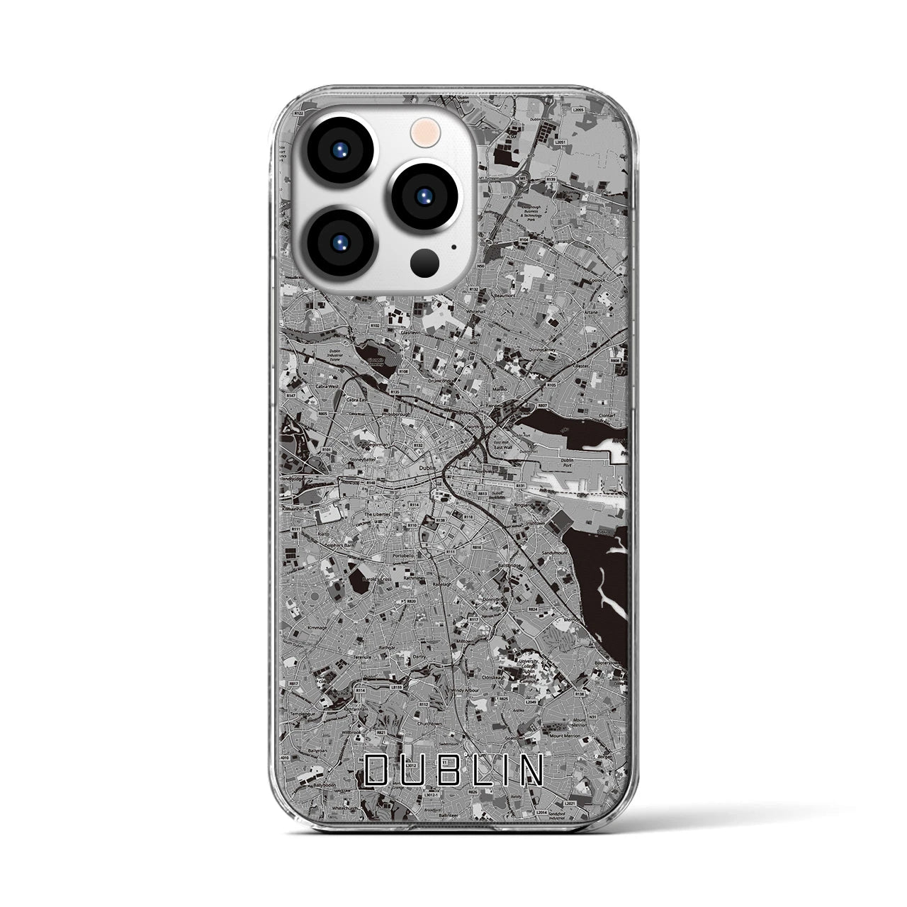 【ダブリン(アイルランド)】地図柄iPhoneケース(クリアタイプ)