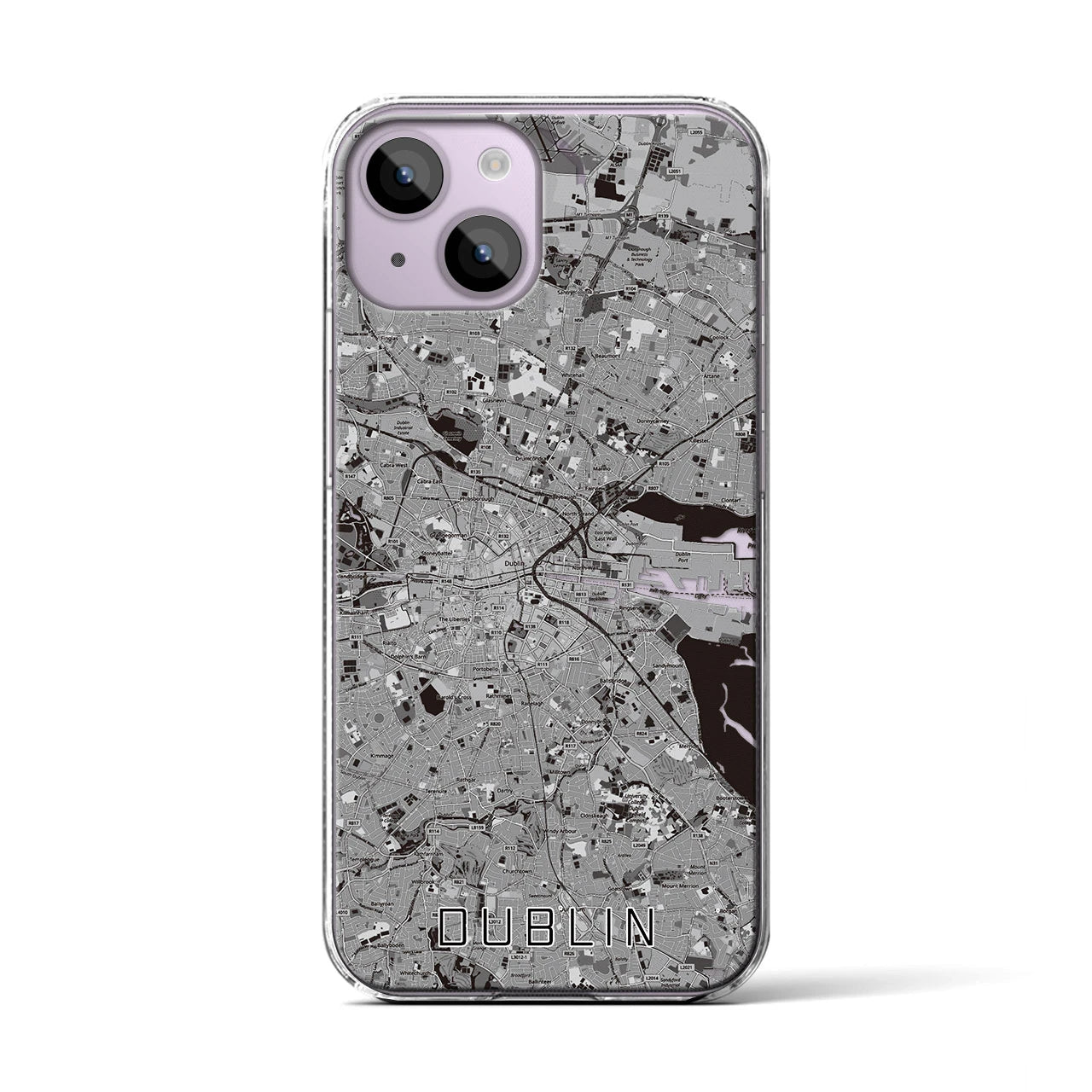 【ダブリン(アイルランド)】地図柄iPhoneケース(クリアタイプ)