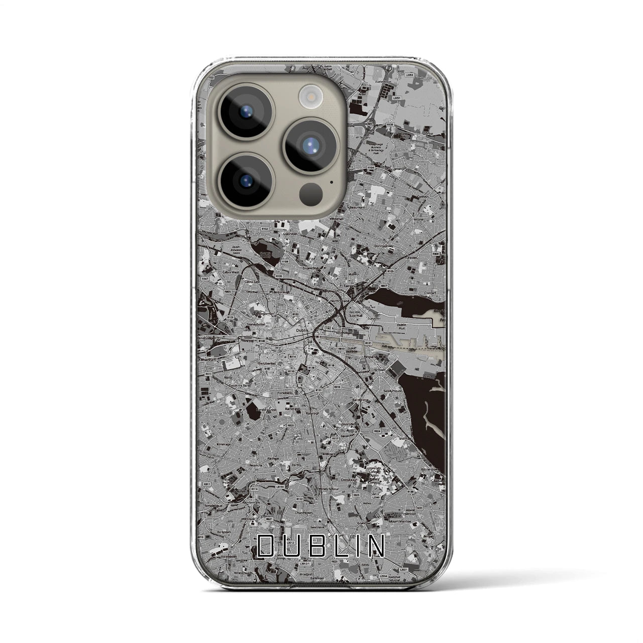 【ダブリン(アイルランド)】地図柄iPhoneケース(クリアタイプ)