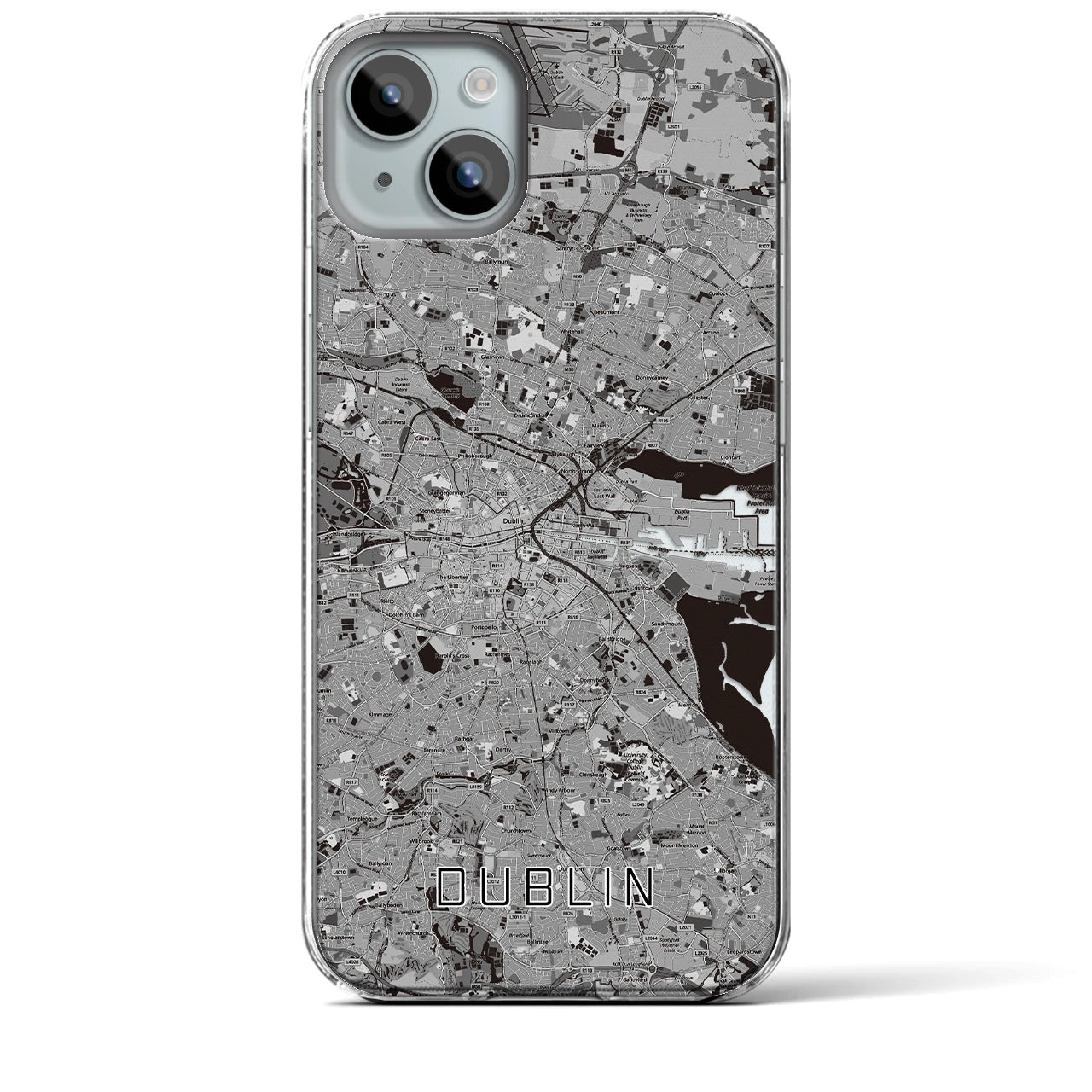 【ダブリン(アイルランド)】地図柄iPhoneケース(クリアタイプ)