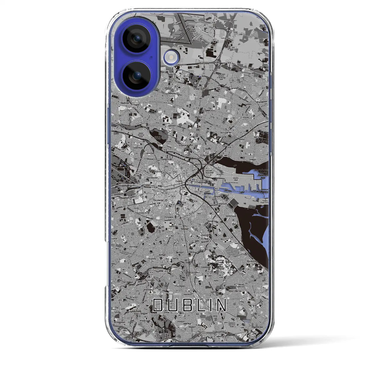 【ダブリン(アイルランド)】地図柄iPhoneケース(クリアタイプ)