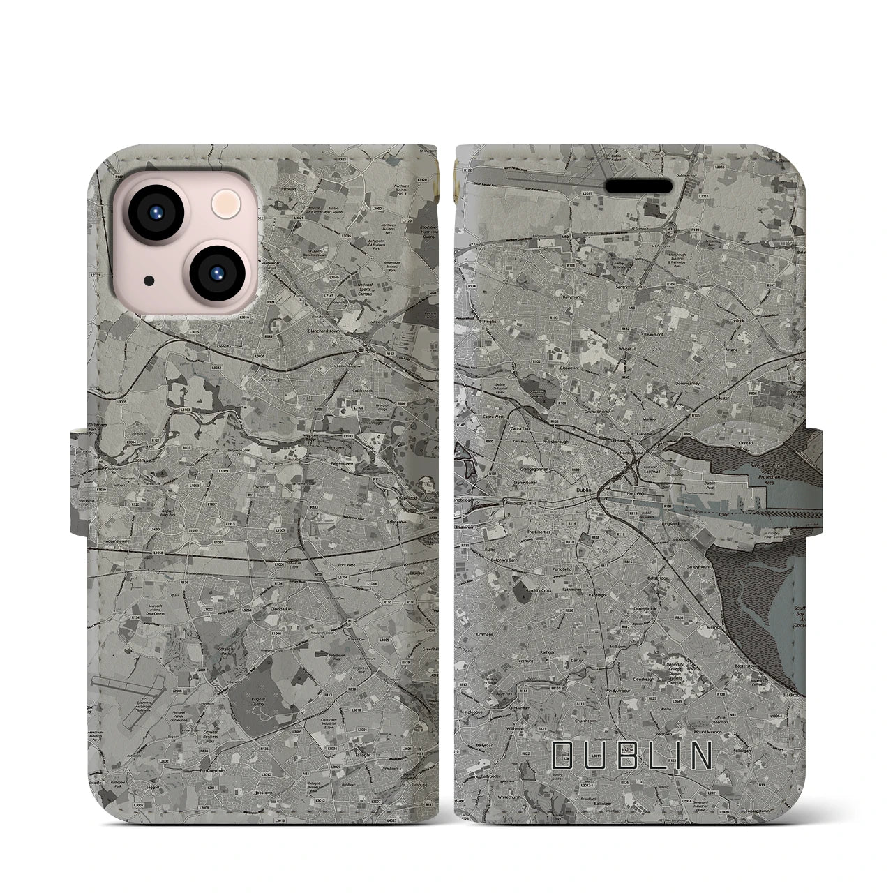 【ダブリン(アイルランド)】地図柄iPhoneケース(手帳タイプ)