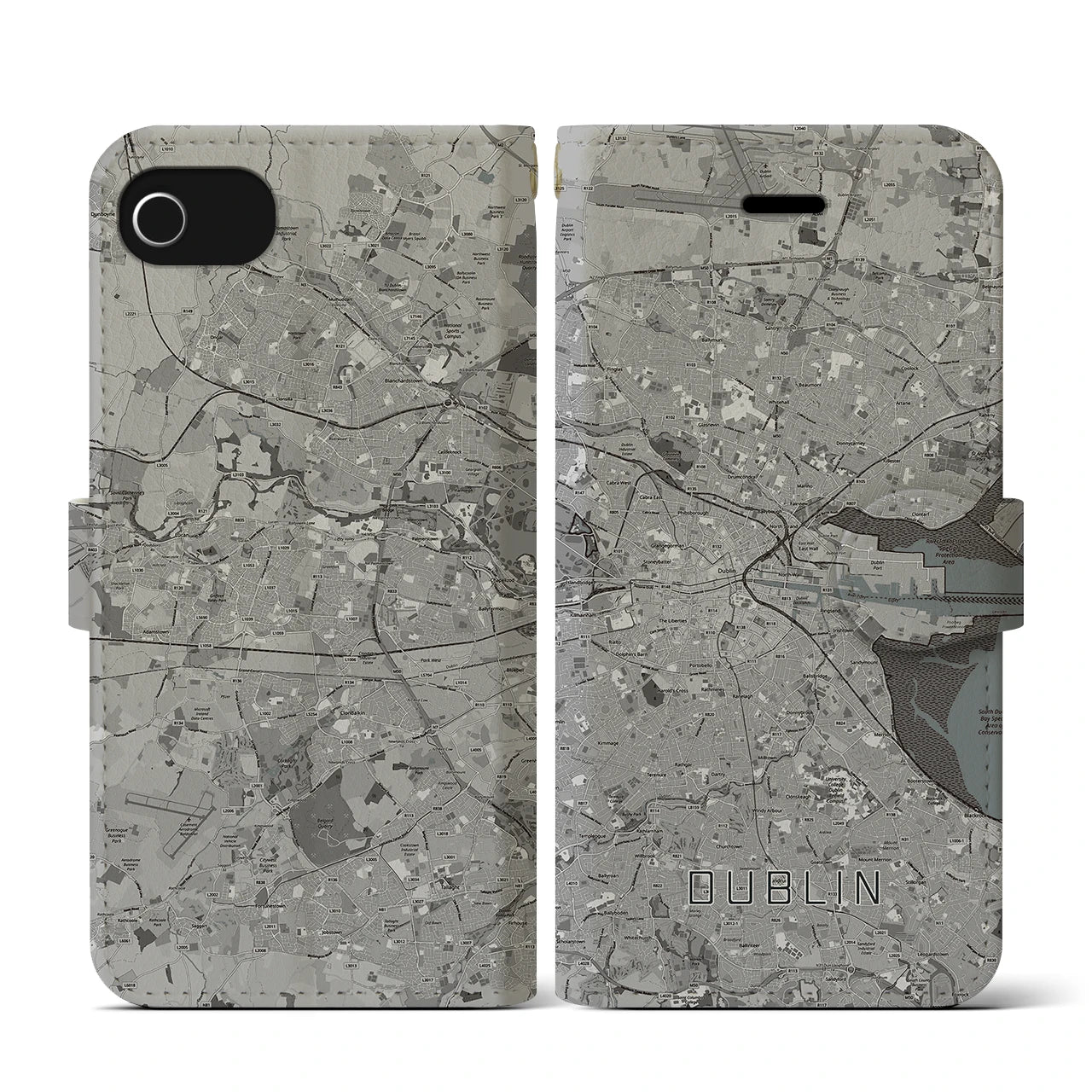 【ダブリン(アイルランド)】地図柄iPhoneケース(手帳タイプ)