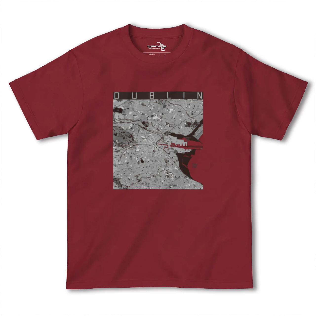 【ダブリン(アイルランド)】地図柄ヘビーウェイトTシャツ