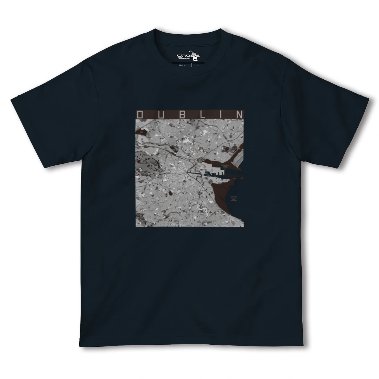 【ダブリン(アイルランド)】地図柄ヘビーウェイトTシャツ