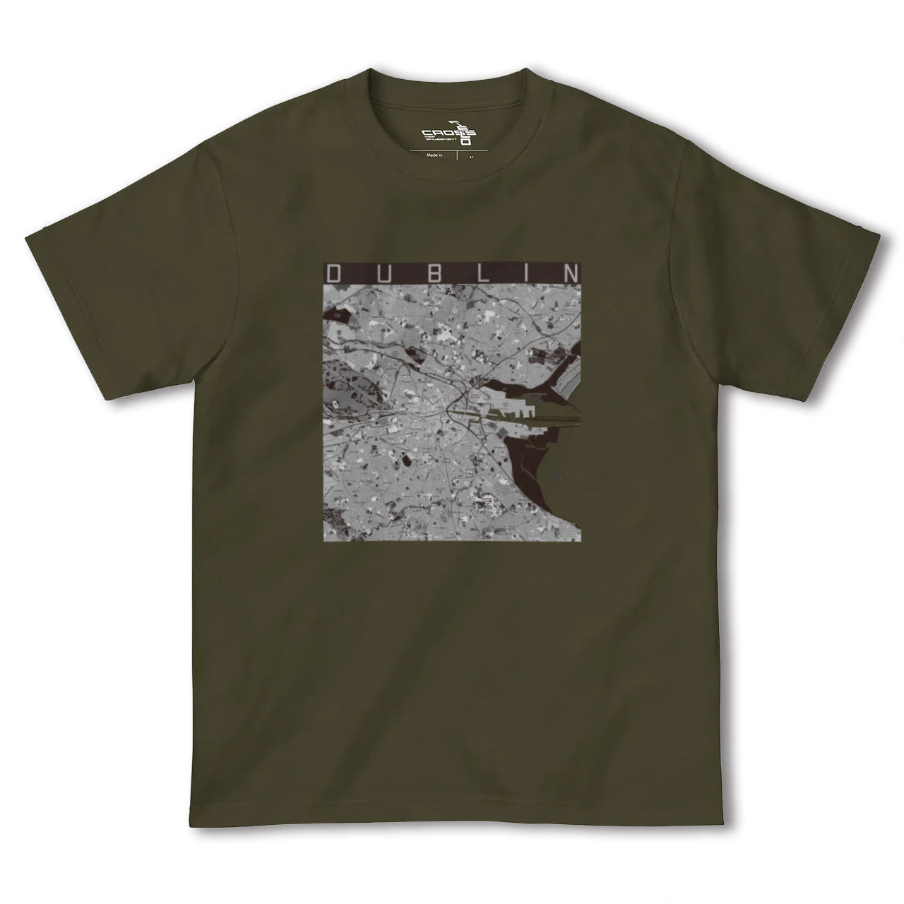 【ダブリン(アイルランド)】地図柄ヘビーウェイトTシャツ