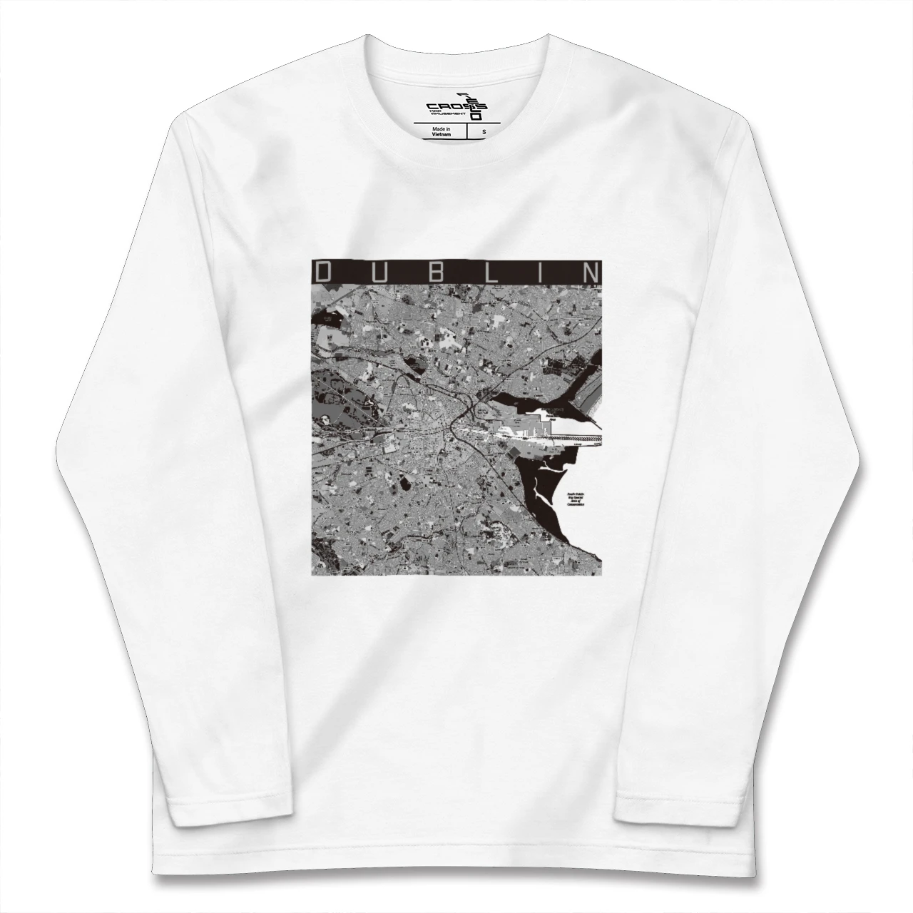 【ダブリン(アイルランド)】地図柄ロングスリーブTシャツ
