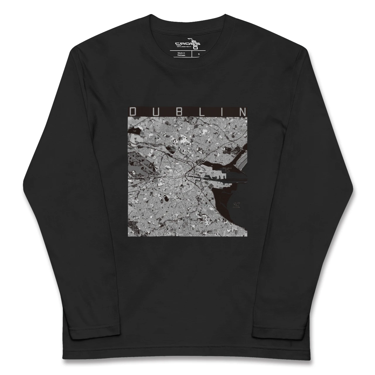 【ダブリン(アイルランド)】地図柄ロングスリーブTシャツ