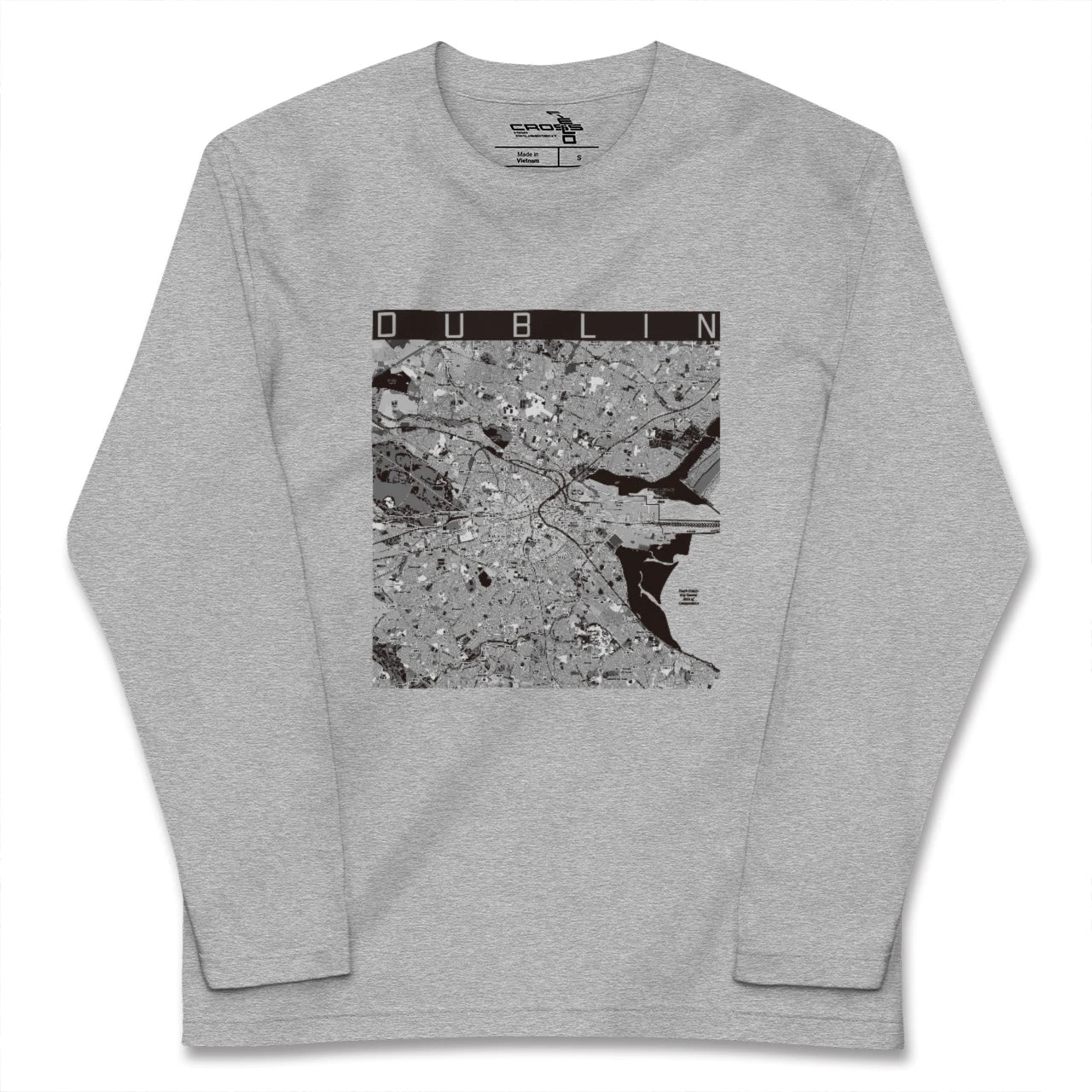 【ダブリン(アイルランド)】地図柄ロングスリーブTシャツ