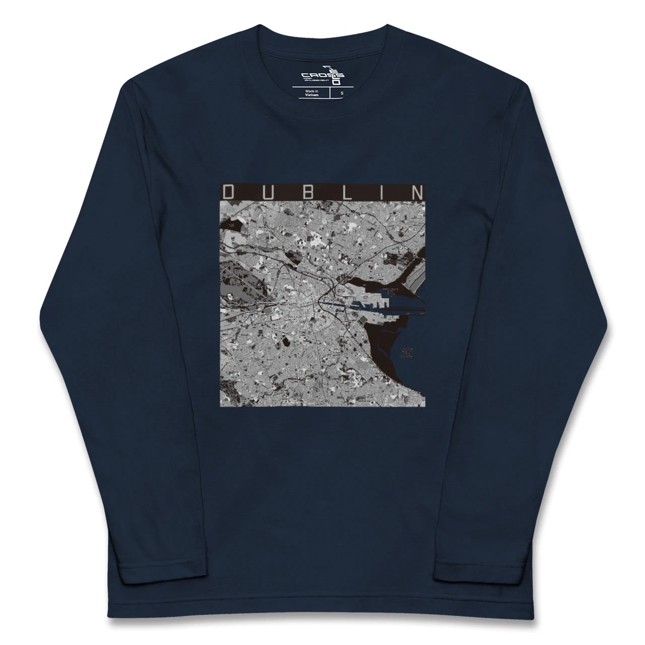 【ダブリン(アイルランド)】地図柄ロングスリーブTシャツ