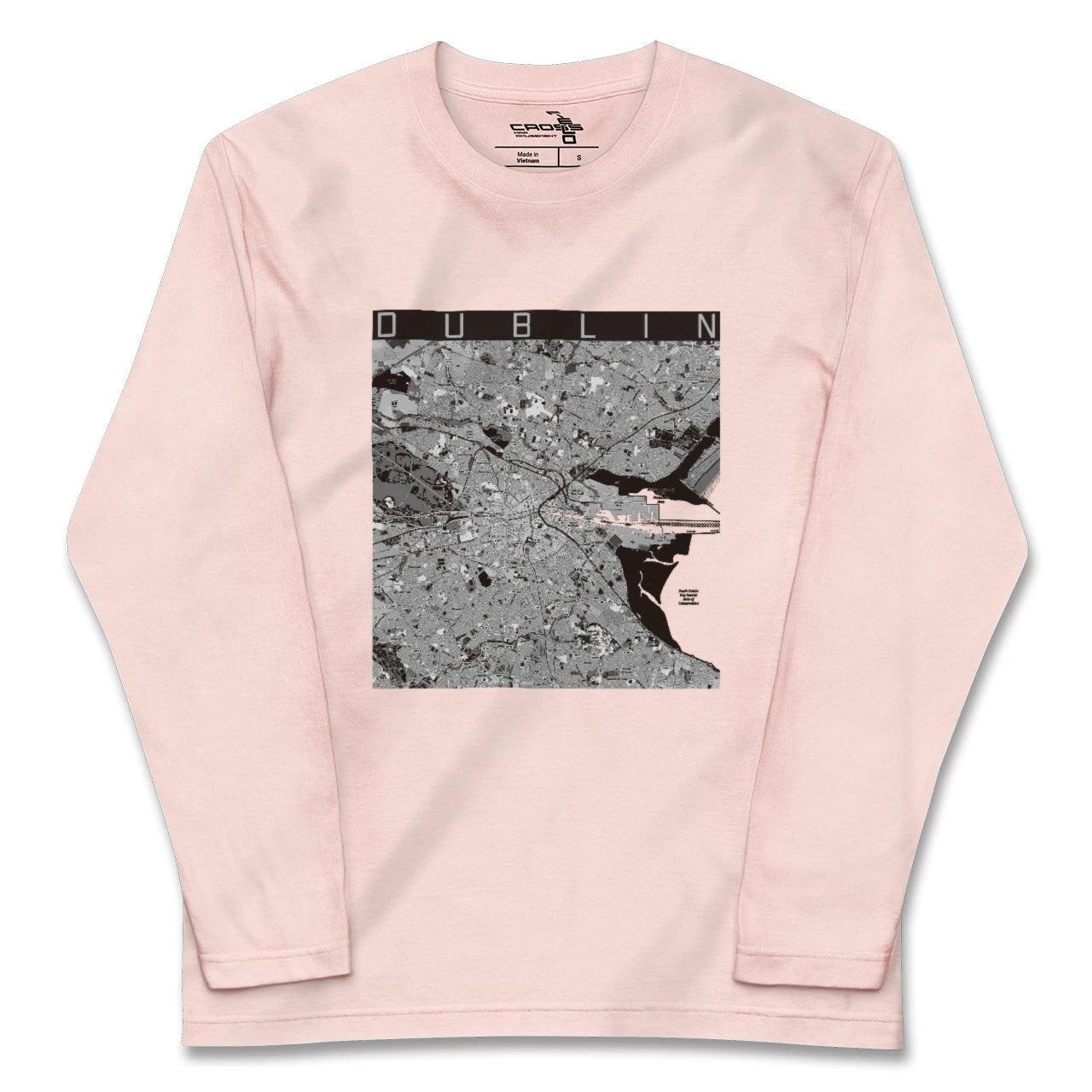 【ダブリン(アイルランド)】地図柄ロングスリーブTシャツ