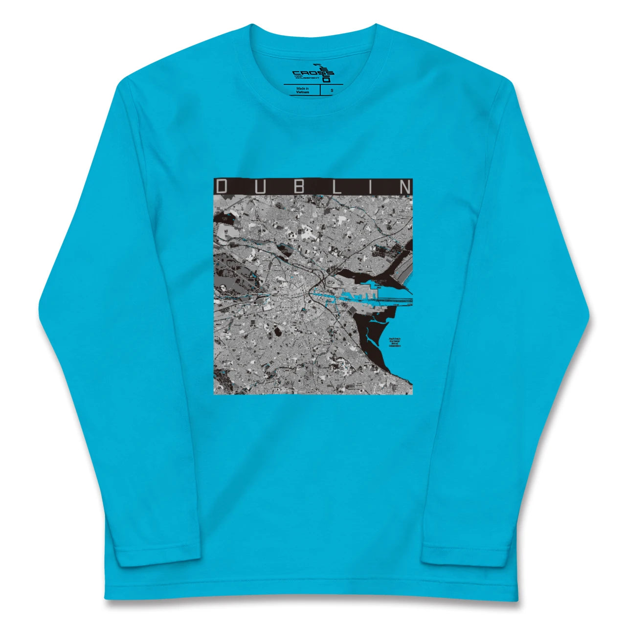 【ダブリン(アイルランド)】地図柄ロングスリーブTシャツ