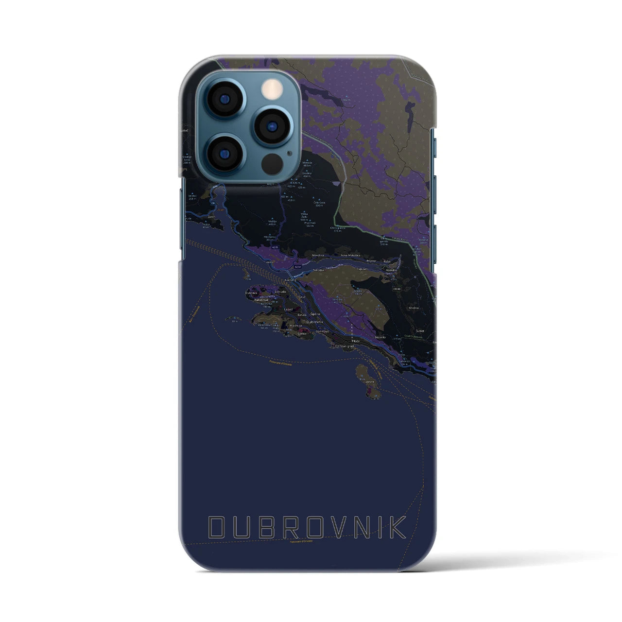 【ドゥブロヴニク(クロアチア)】地図柄iPhoneケース(バックカバータイプ)