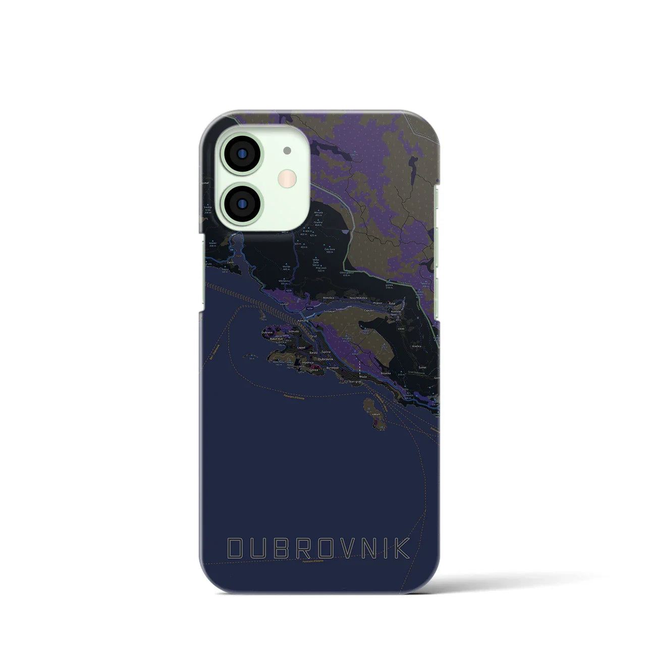 【ドゥブロヴニク(クロアチア)】地図柄iPhoneケース(バックカバータイプ)