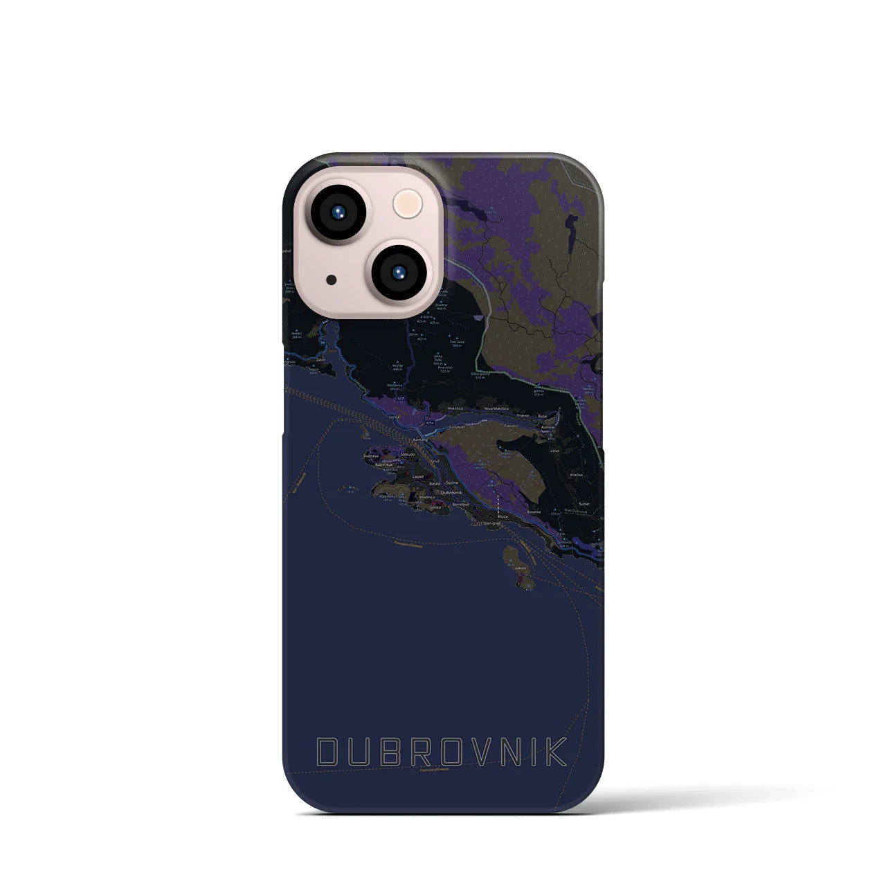 【ドゥブロヴニク(クロアチア)】地図柄iPhoneケース(バックカバータイプ)