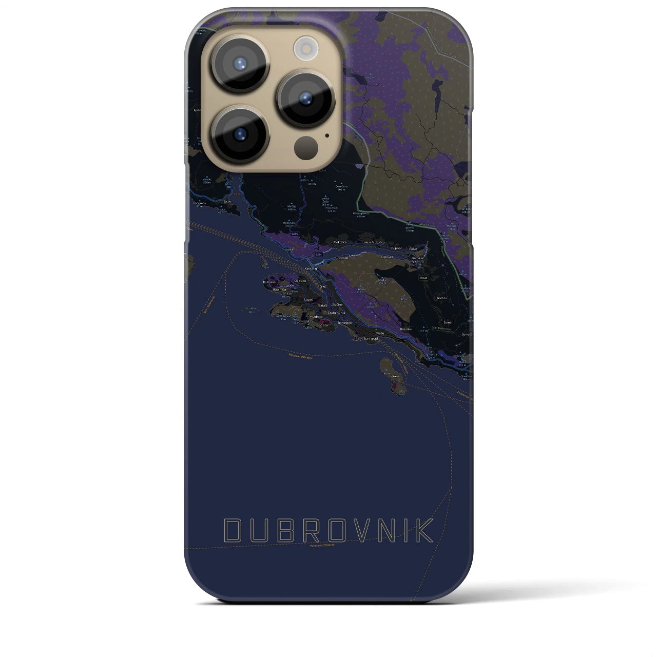 【ドゥブロヴニク(クロアチア)】地図柄iPhoneケース(バックカバータイプ)