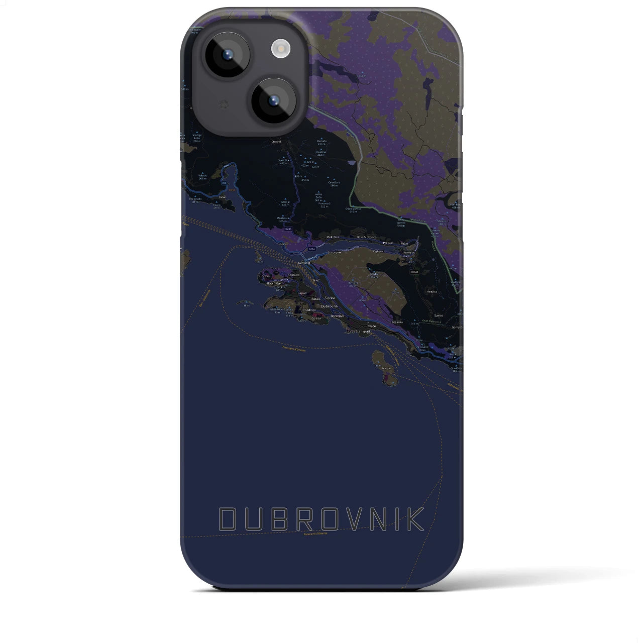 【ドゥブロヴニク(クロアチア)】地図柄iPhoneケース(バックカバータイプ)