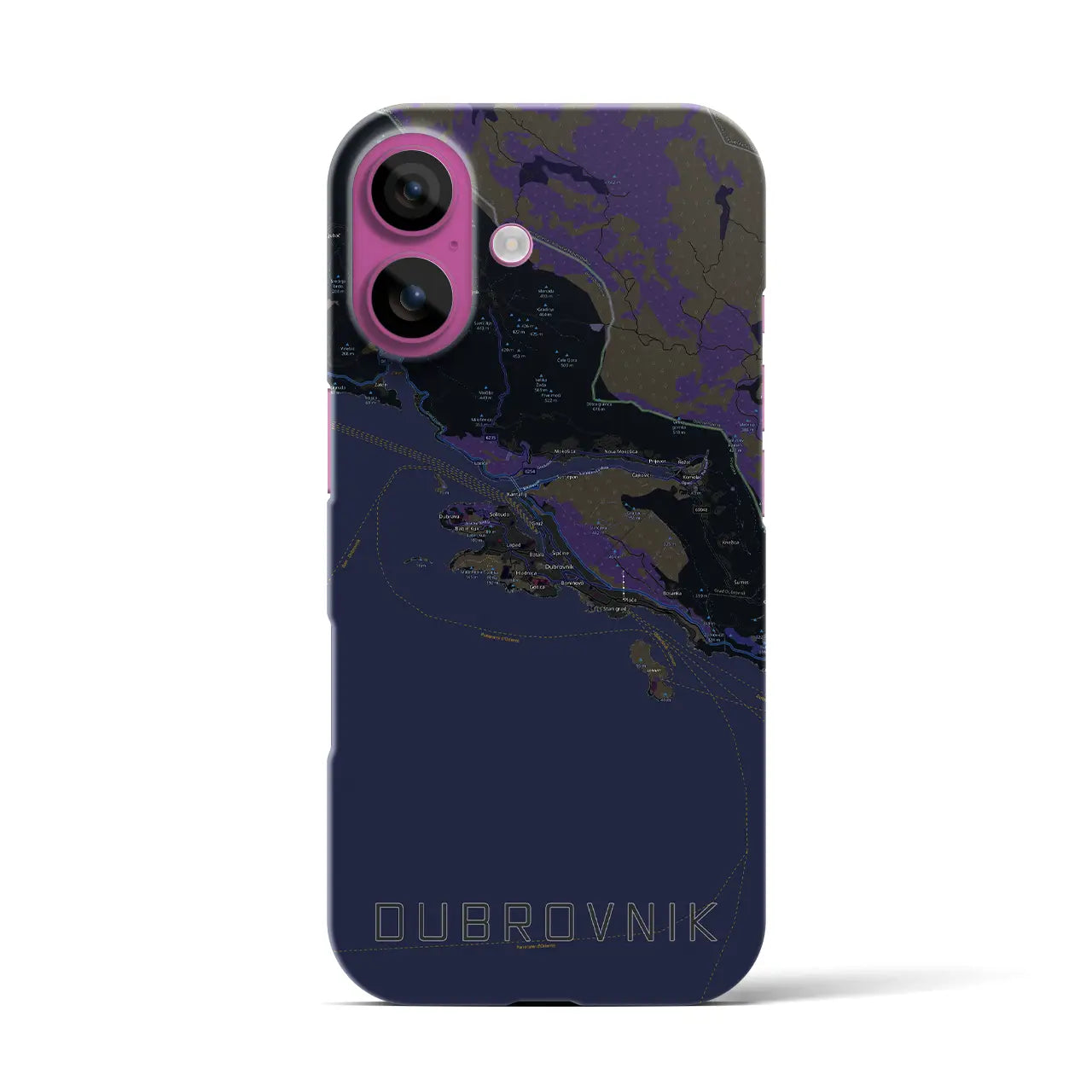 【ドゥブロヴニク(クロアチア)】地図柄iPhoneケース(バックカバータイプ)