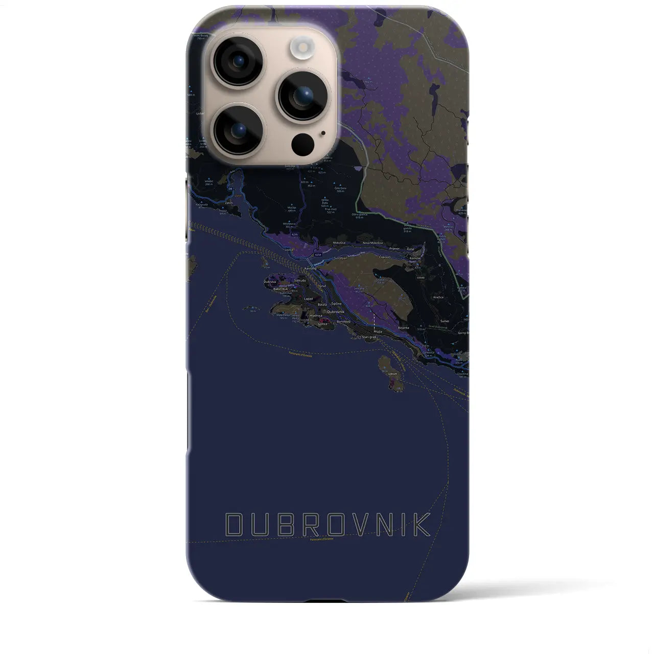【ドゥブロヴニク(クロアチア)】地図柄iPhoneケース(バックカバータイプ)