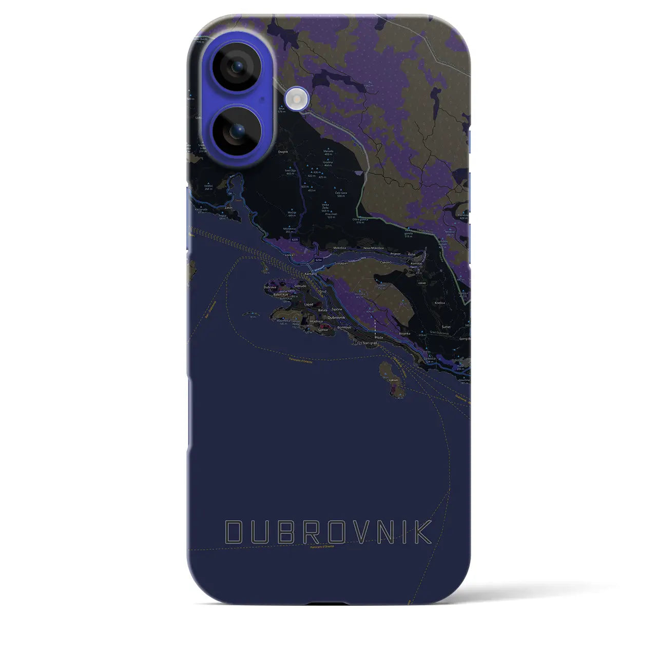 【ドゥブロヴニク(クロアチア)】地図柄iPhoneケース(バックカバータイプ)