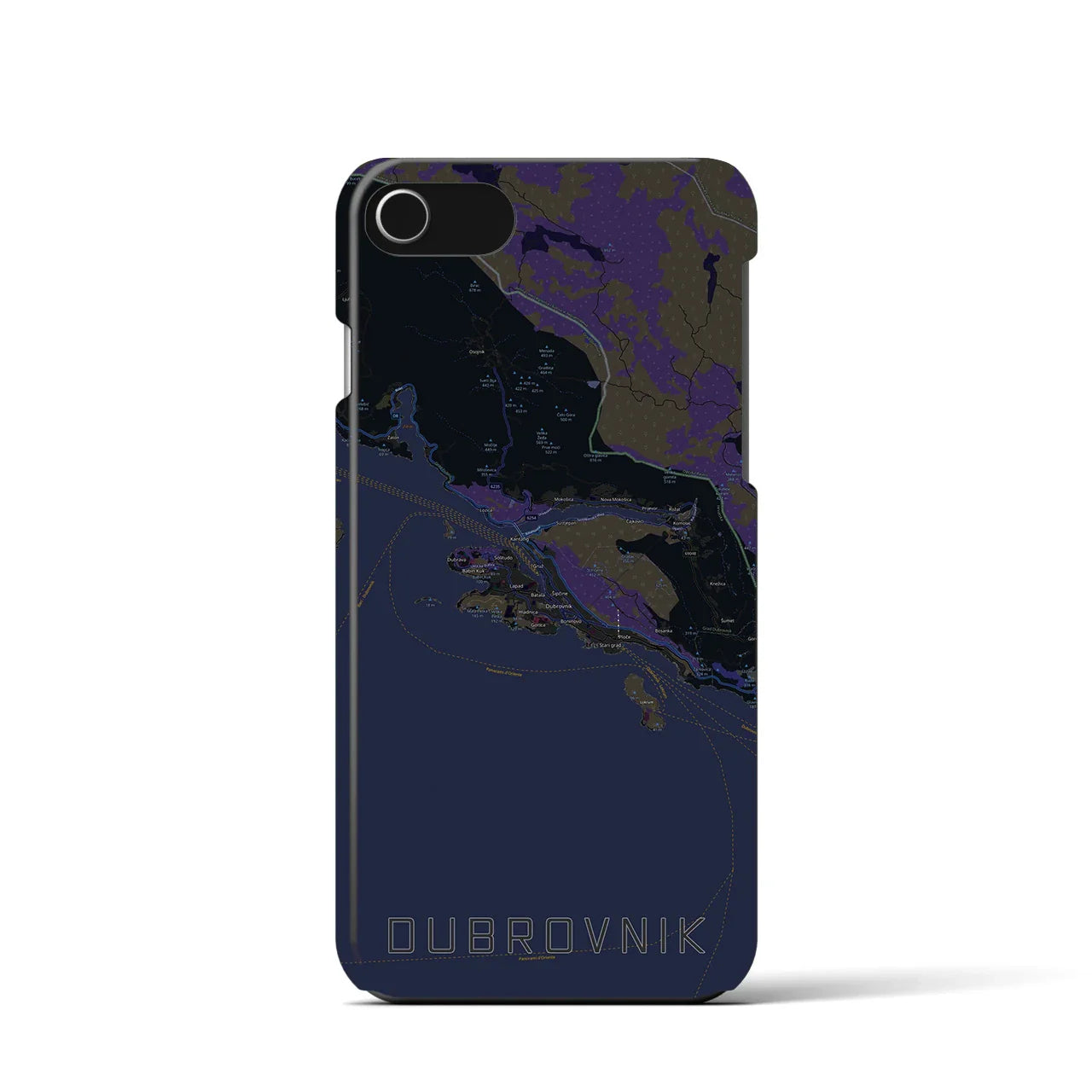 【ドゥブロヴニク(クロアチア)】地図柄iPhoneケース(バックカバータイプ)