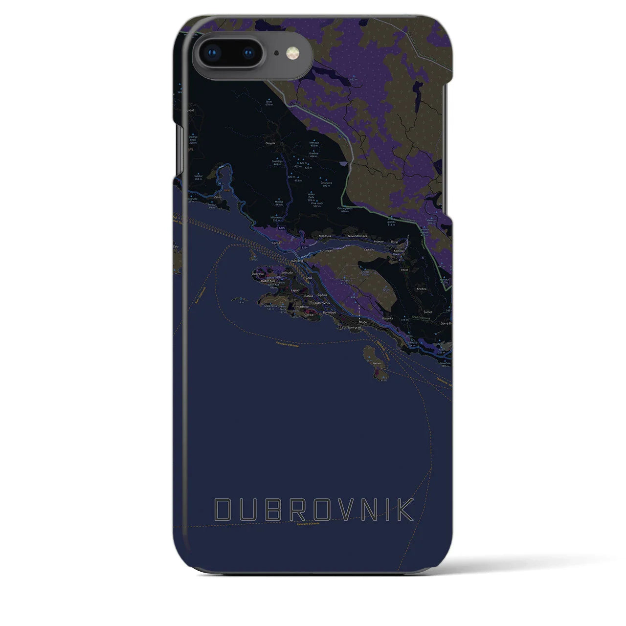 【ドゥブロヴニク(クロアチア)】地図柄iPhoneケース(バックカバータイプ)