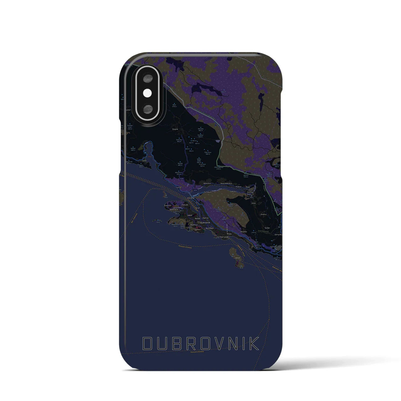 【ドゥブロヴニク(クロアチア)】地図柄iPhoneケース(バックカバータイプ)