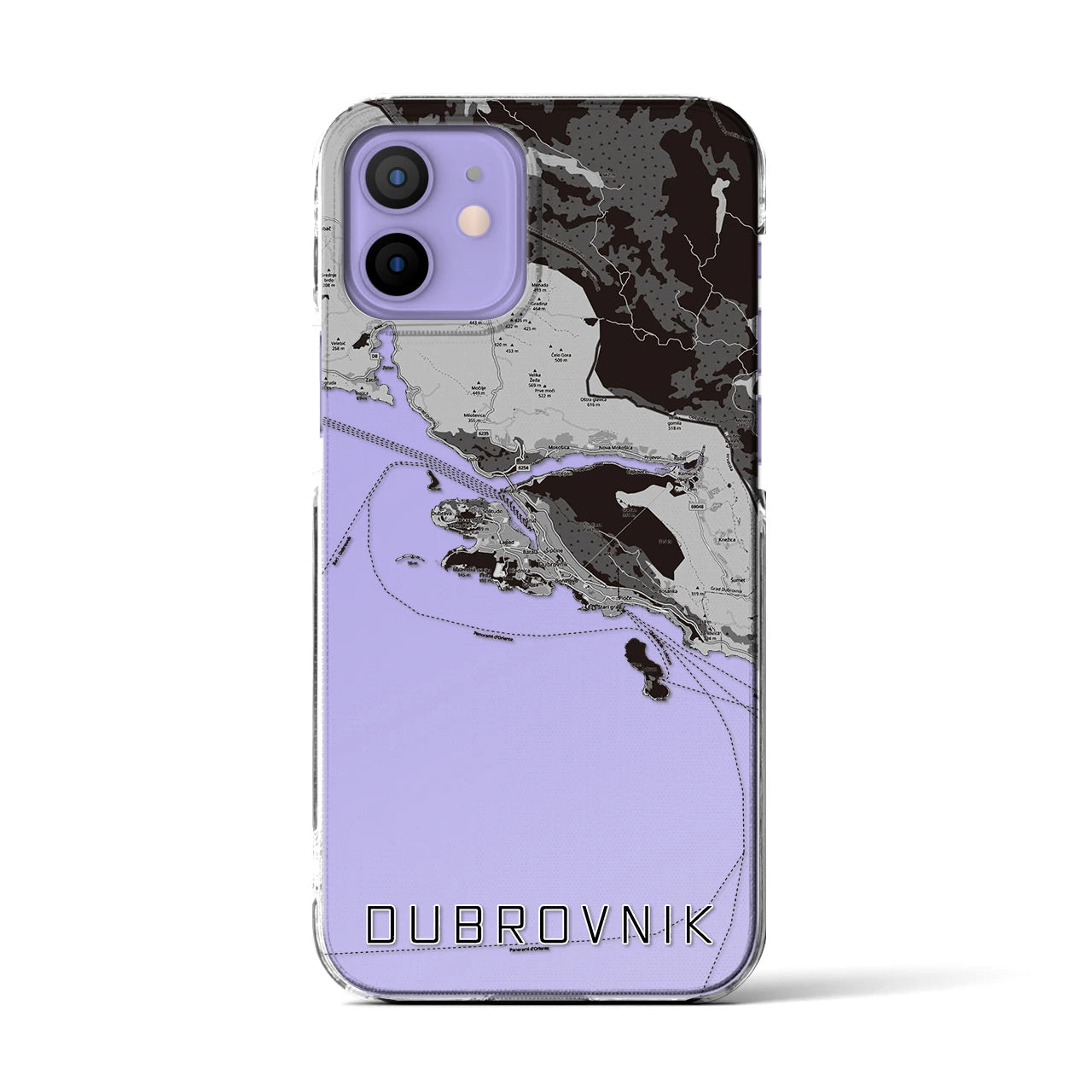 【ドゥブロヴニク(クロアチア)】地図柄iPhoneケース(クリアタイプ)