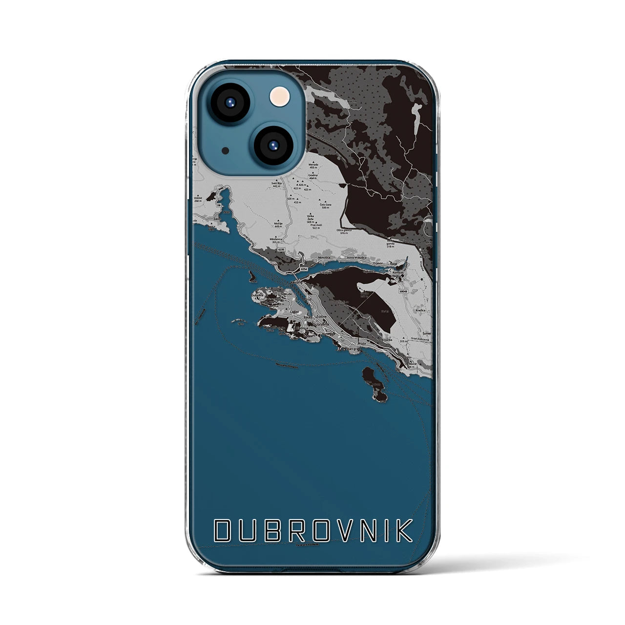 【ドゥブロヴニク(クロアチア)】地図柄iPhoneケース(クリアタイプ)